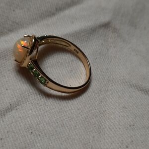 Fire Opal 22kt Over Sterling Ring.